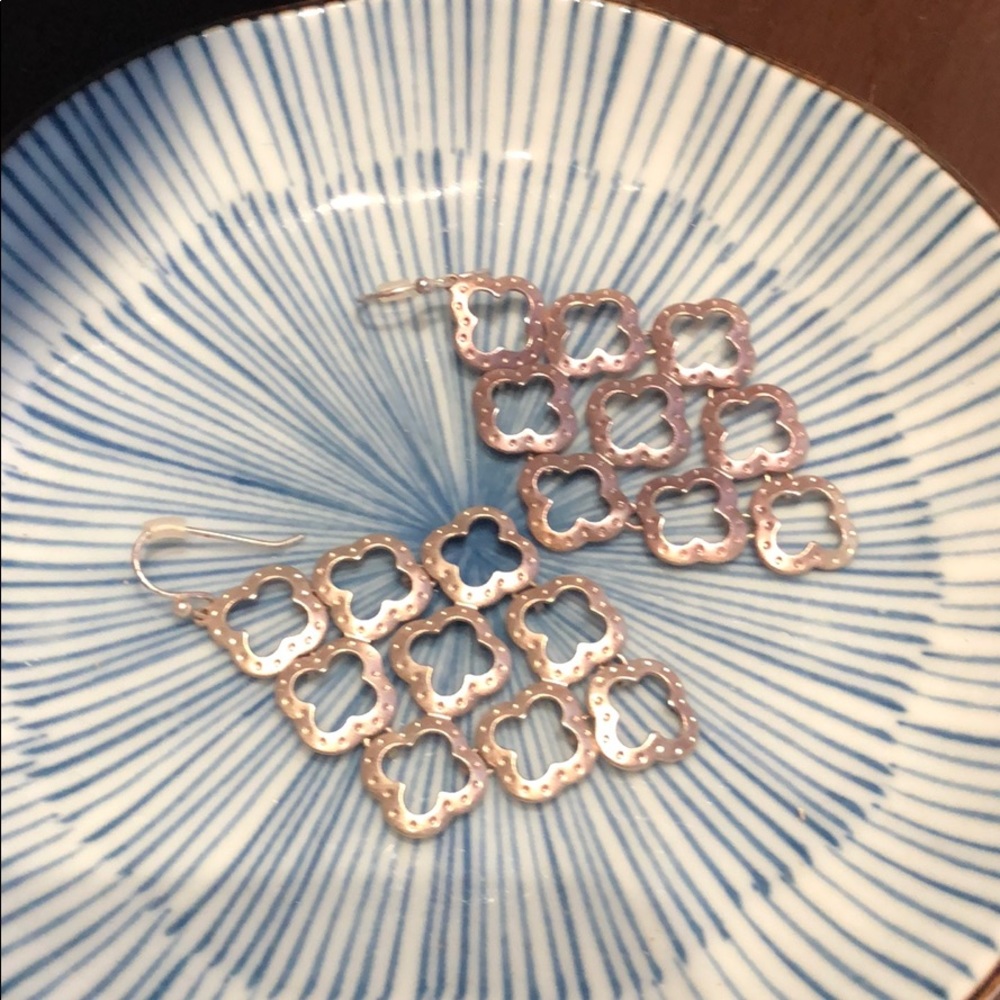 Silver drop earrings